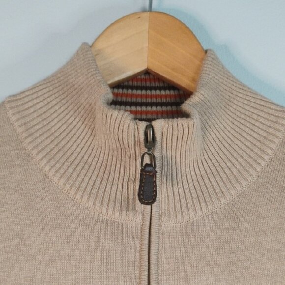 Johnston & Murphy Tan Zip-Up Quarter Zip Sleeveless Sweater  Size L - Picture 4 of 10